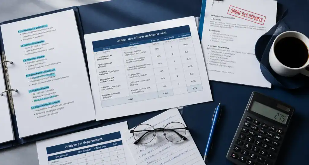 tableau critere licenciement economique sur bureau