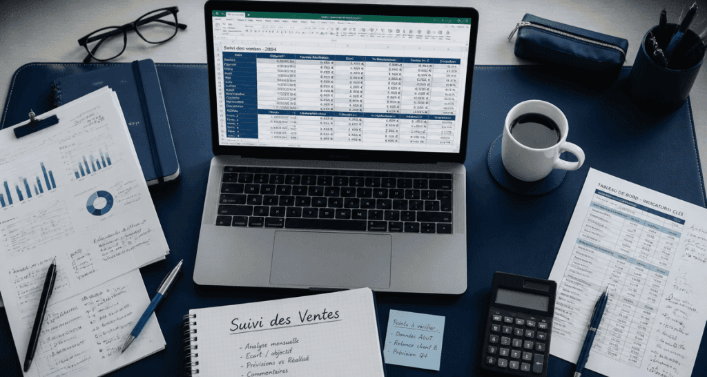 tableau suivi des ventes excel gratuit sur ordinateur portable