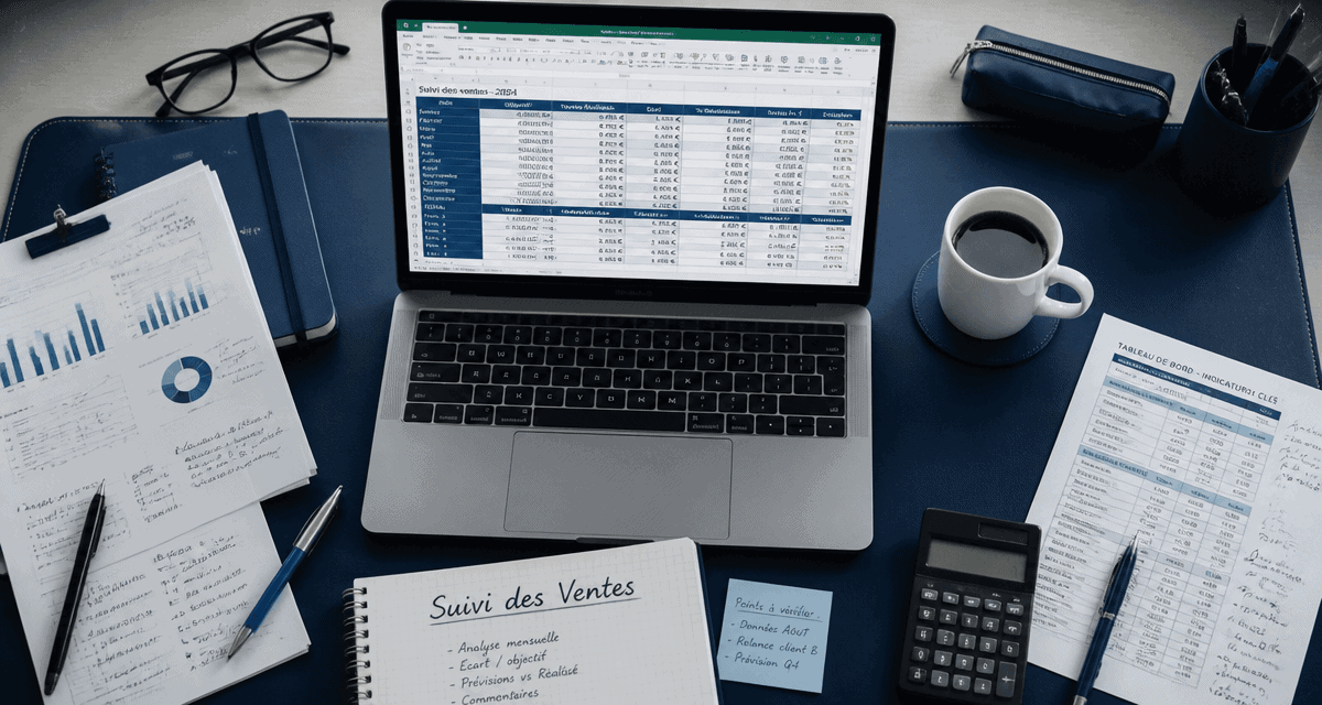 tableau suivi des ventes excel gratuit sur ordinateur portable