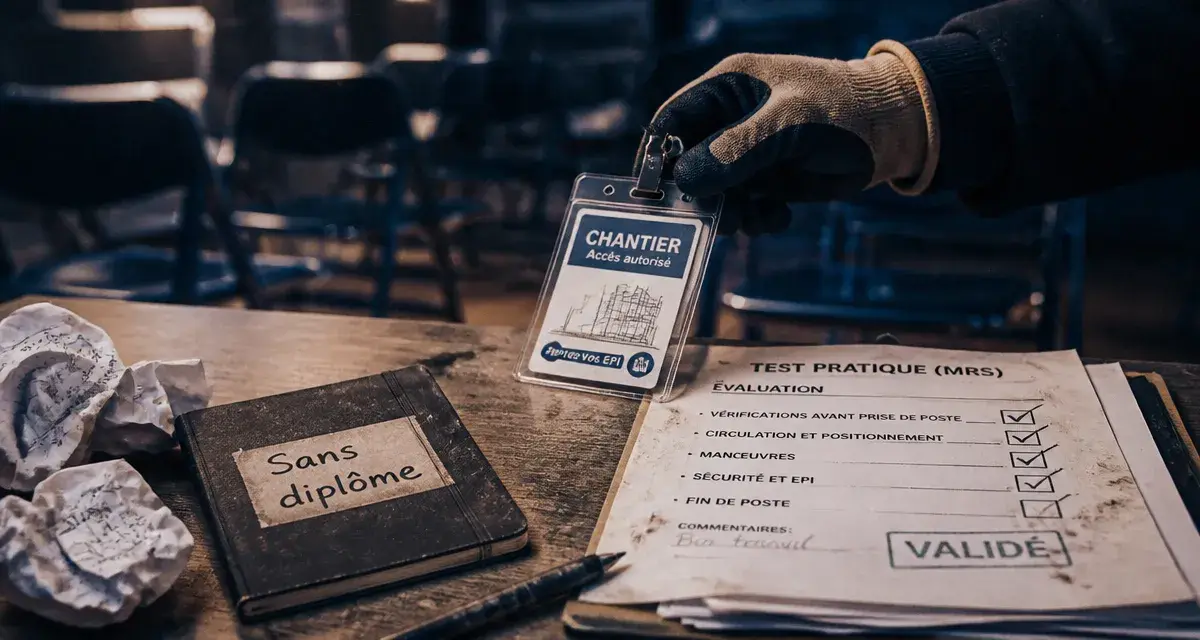 Trouver un travail sans diplome : documents, test MRS et chantier