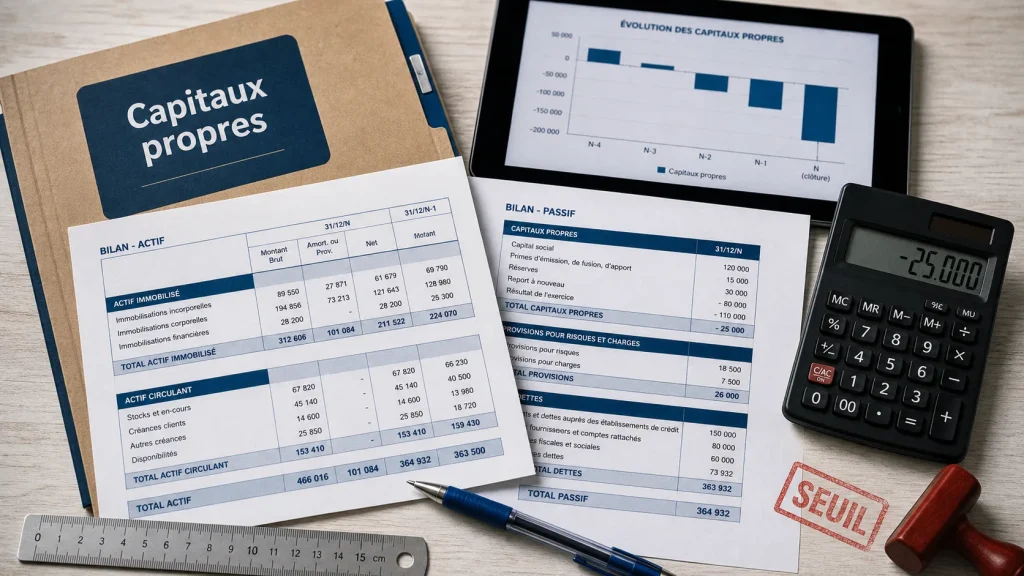 Capitaux propre negatif : seuil et reconstitution des fonds propres