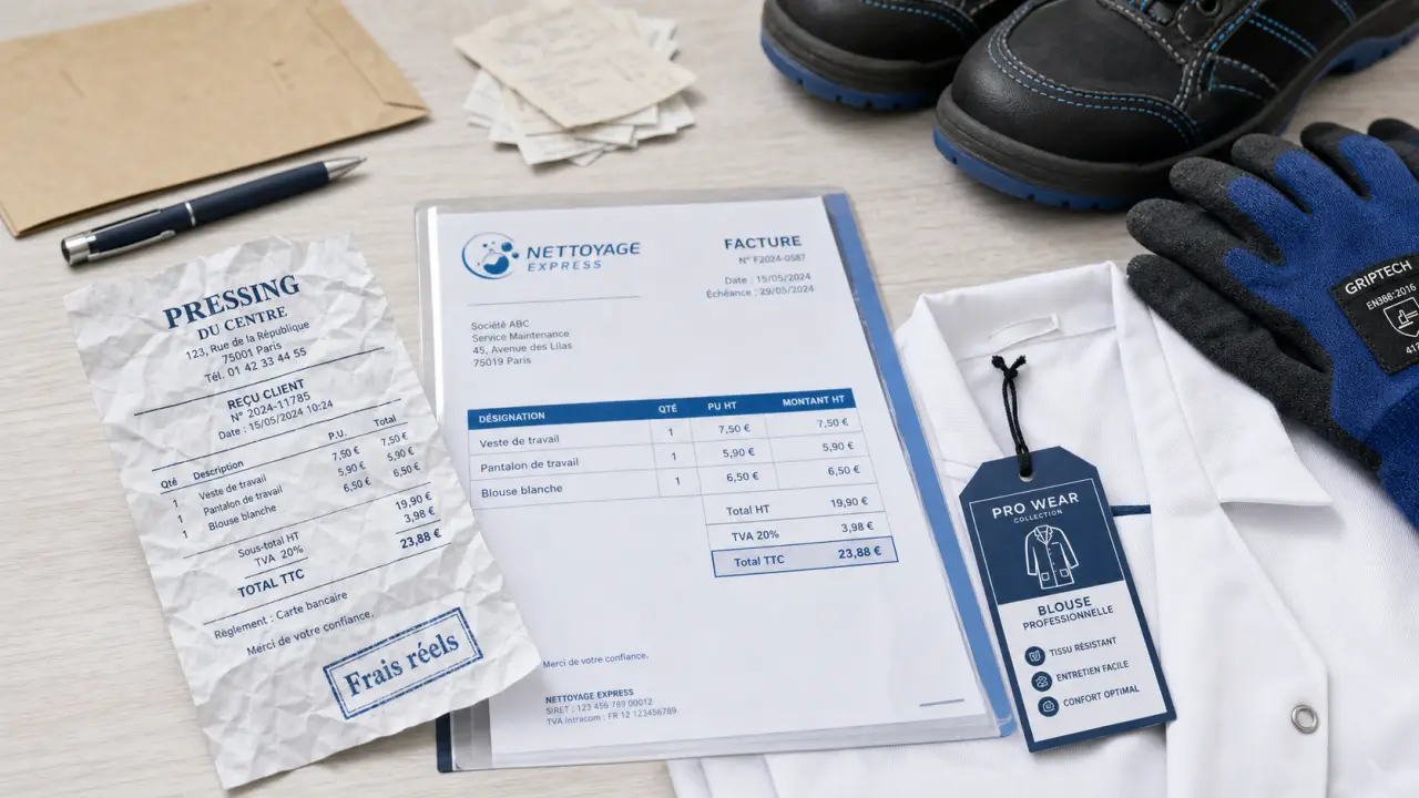 Frais nettoyage vetement travail impots : reçu de pressing et uniforme pro