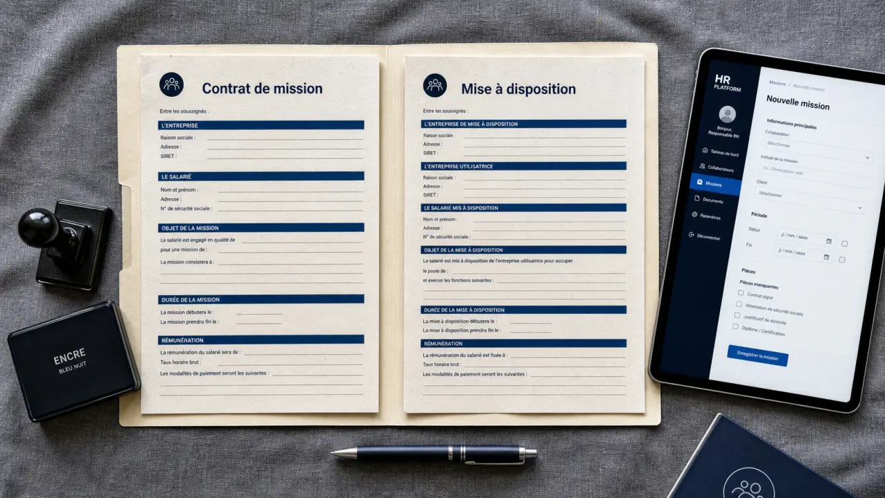Gestion interimaire : contrats de mission à signer, délégation et dates limites