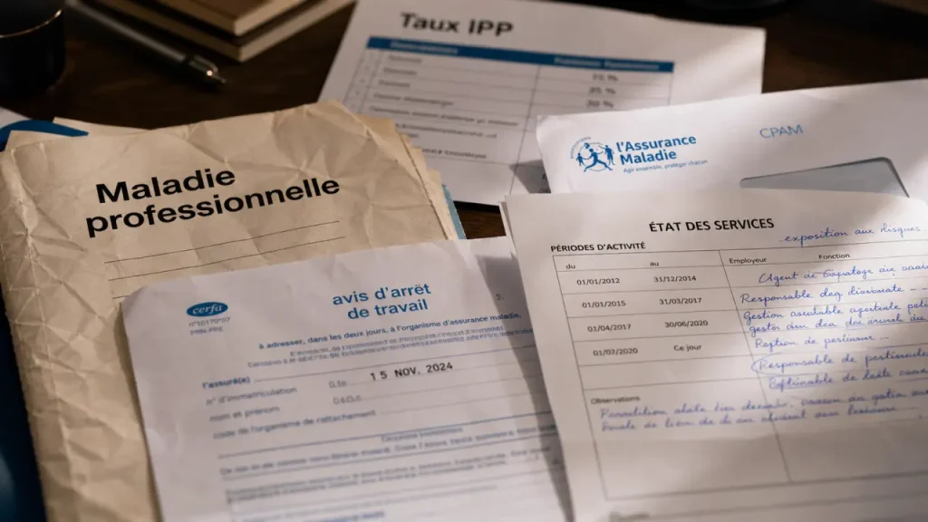 Maladie professionnelle retraite : dossier CPAM, taux IPP et relevé de carrière