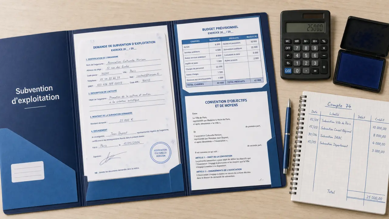 Subvention d exploitation et enregistrement comptable : formulaire et comptabilité