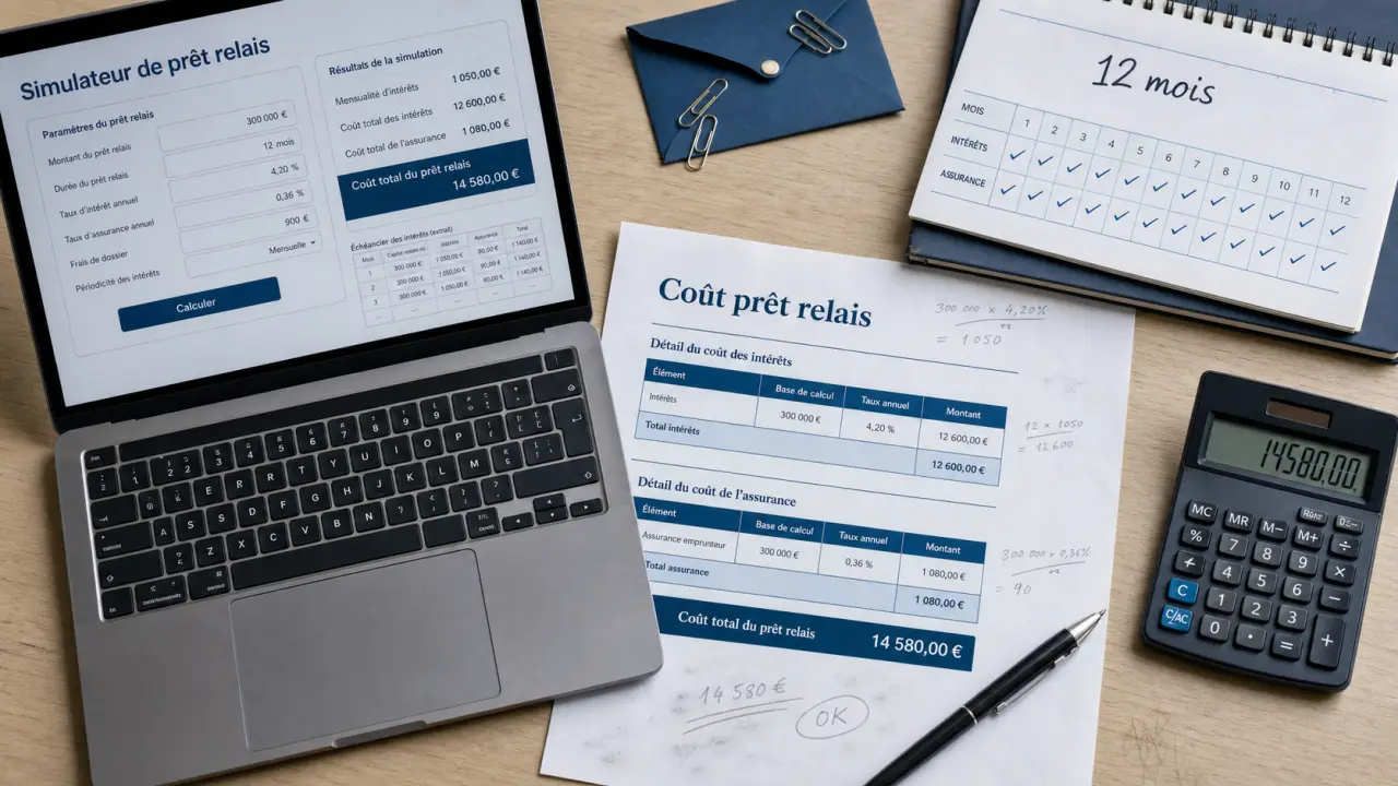 Coût d'un pret relais sur 12 mois : frais et taux à prévoir
