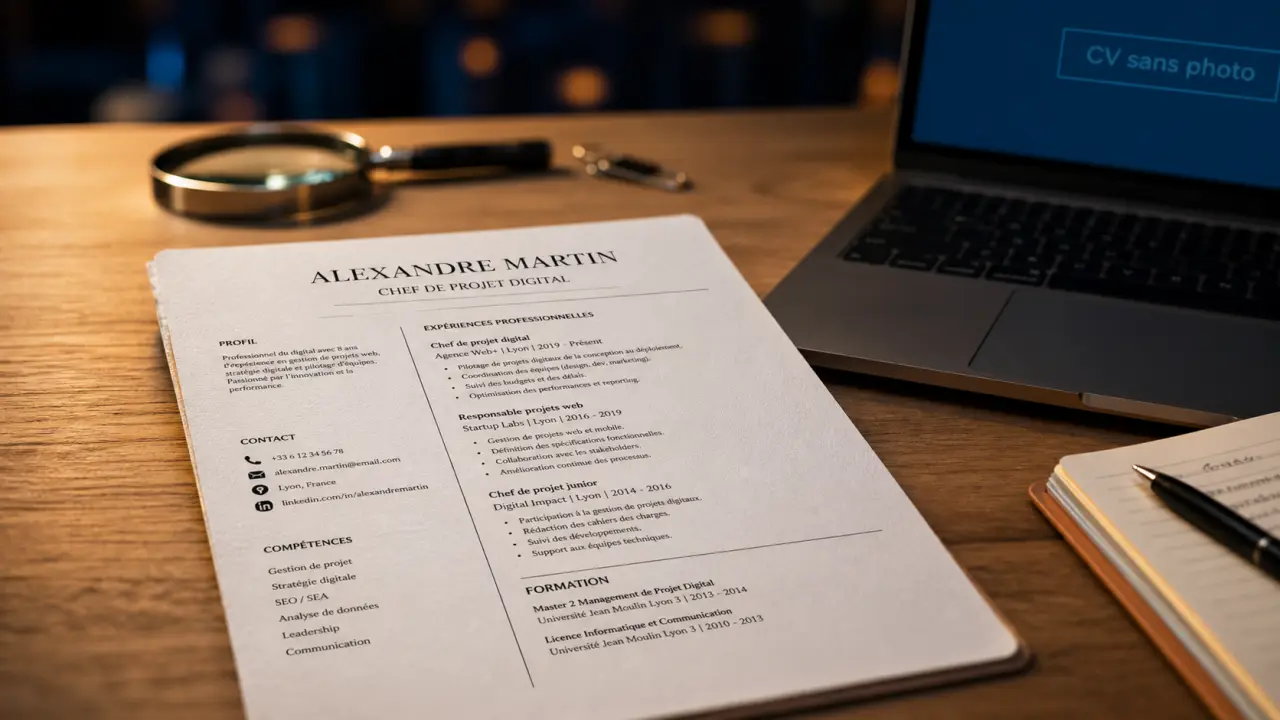 Photo CV sans photo en France, légal et plus clair