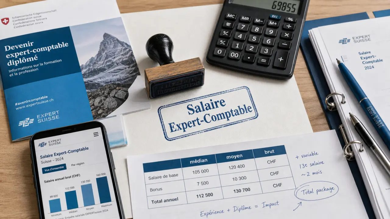 Expert comptable salaire suisse médian 110 000 CHF