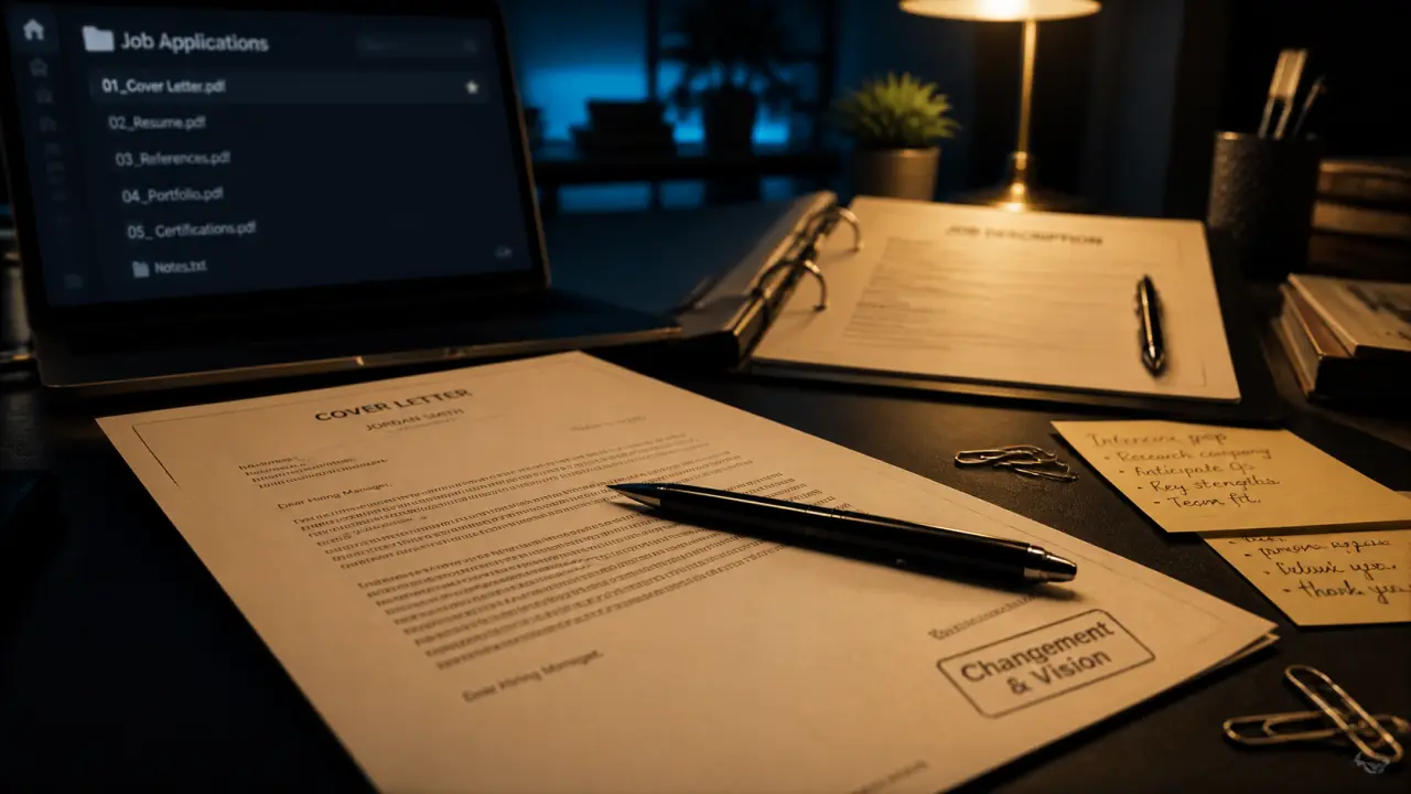 Lettre de motivation changement de travail : candidature imprimée au bureau