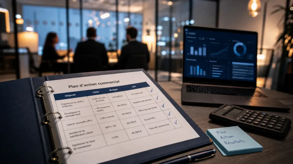 Plan d’action commercial : objectifs, budget et KPI pour passer de la stratégie au terrain