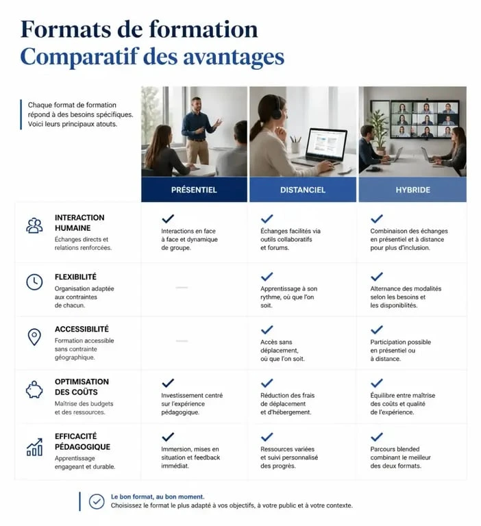 Comparatif des formats de formation en financement immobilier