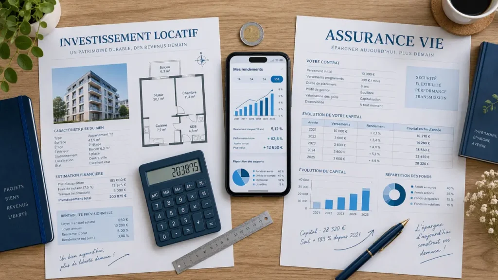 Investissement locatif ou assurance vie : revenus, liquidité et fiscalité ne se gèrent pas de la même façon